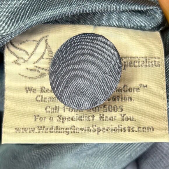 Lynn Lugo Vintage Light Blue Silk Blazer Jacket Front Button Formal Satin sz 6 - Picture 11 of 13